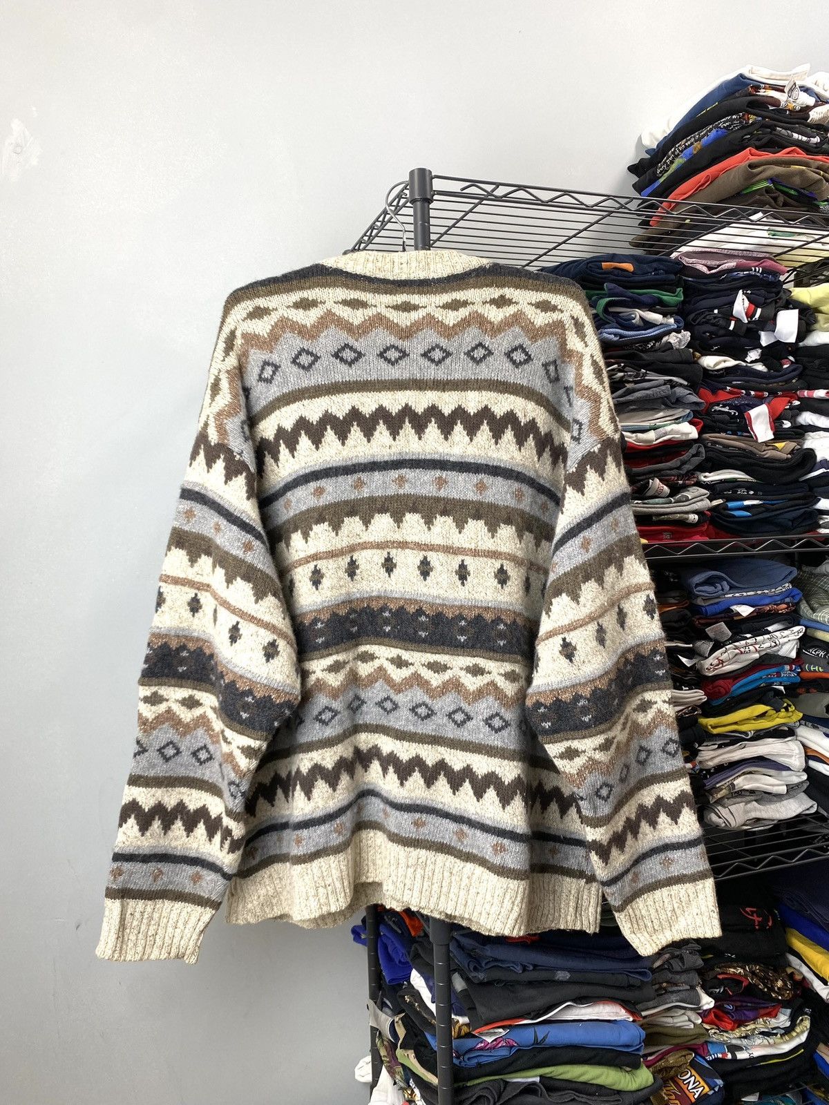 Vintage Rare! Vintage 80’s Knit Pattern Cardigan Sweater Travis Size US M / EU 48-50 / 2 - 12 Thumbnail