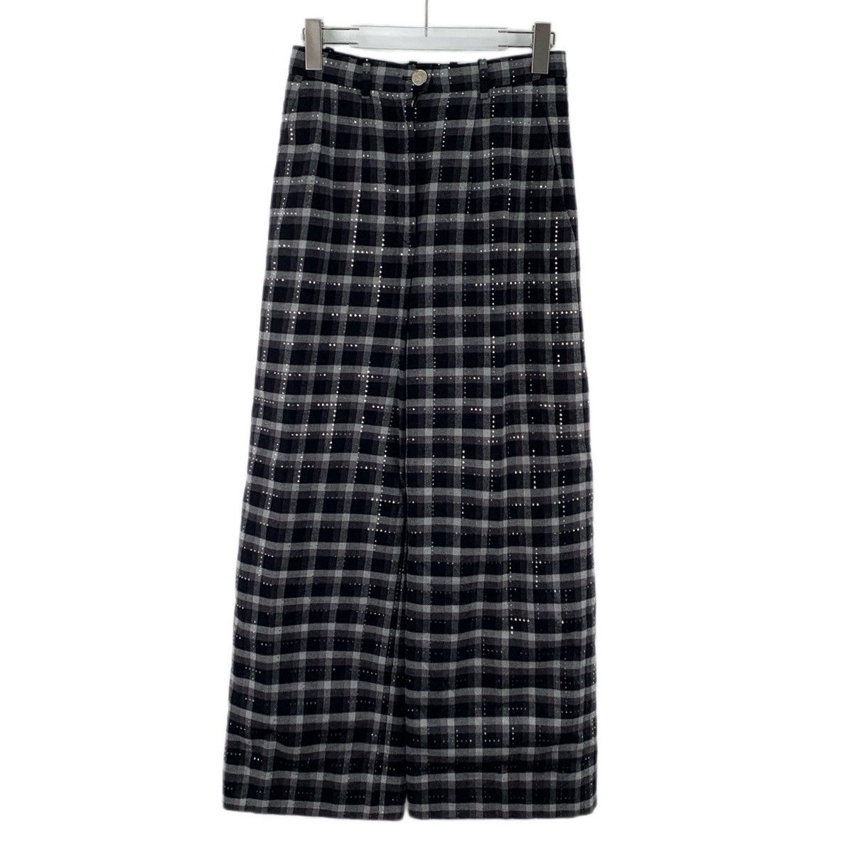 Chanel Chanel 21B Black Plaid Cotton Casual Pants K26WX Size 25" / US 0 / IT 36 - 1 Thumbnail