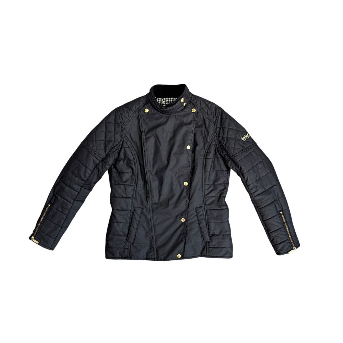 Barbour Barbour International Black Streak Axle Waxed Quilted Jacket Size L / US 10 / IT 46 - 1 Thumbnail