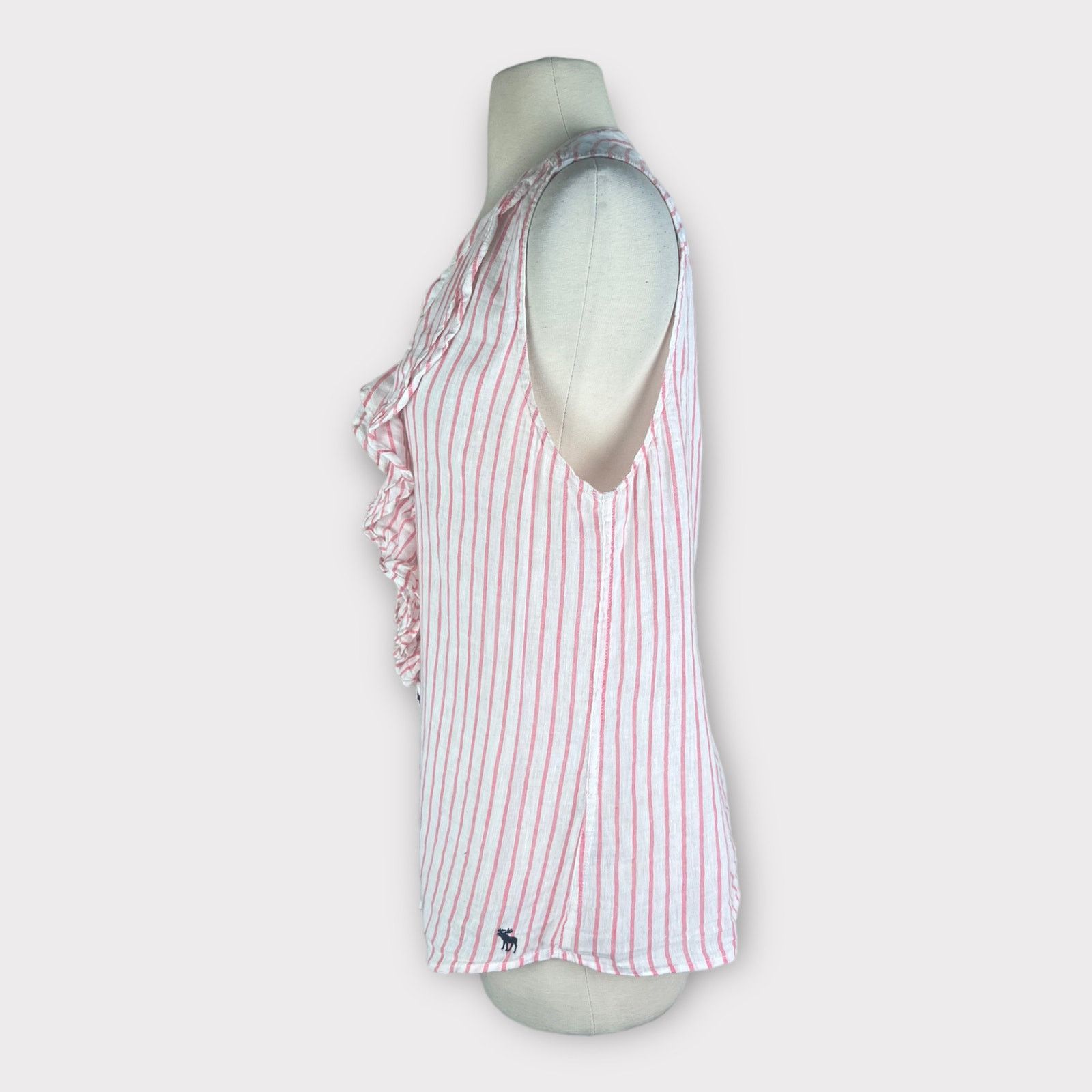 Abercrombie & Fitch Abercrombie and Fitch | Vintage Y2K Linen Blend Striped Top Size M / US 6-8 / IT 42-44 - 2 Thumbnail