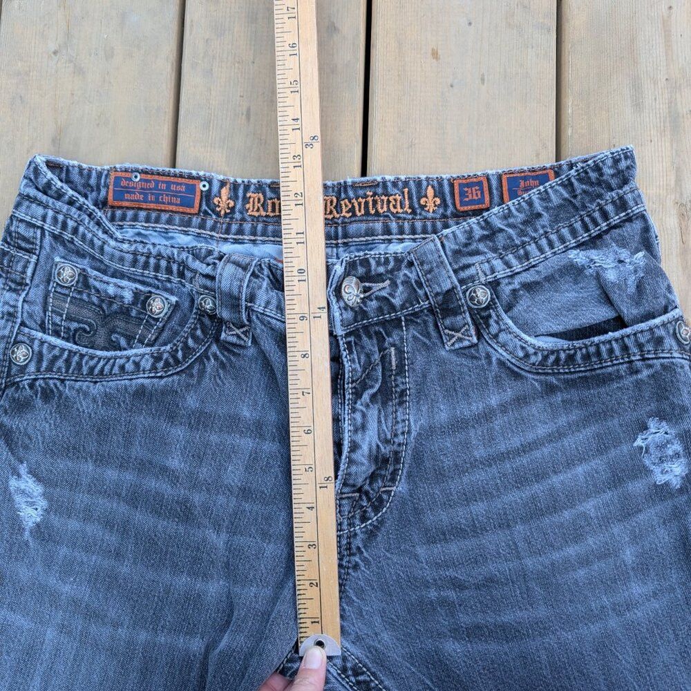 Rock Revival Rock Revival Jeans Men's 36 Blue Denim Dark Wash Faded Dist Size US 36 / EU 52 - 7 Thumbnail
