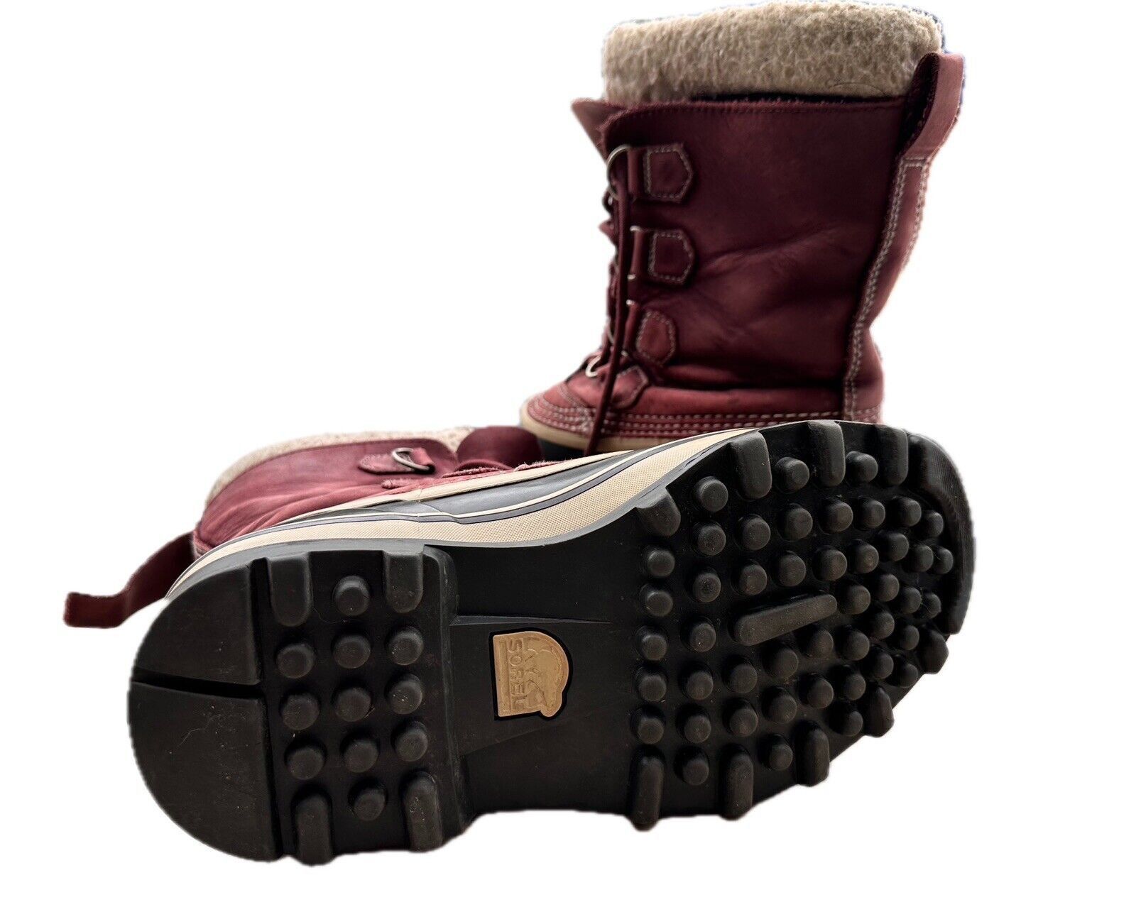 SOREL Sorel Caribou Waterproof Winter Snow Boots Size 7 Maroon Size US 7 / IT 37 - 3 Thumbnail