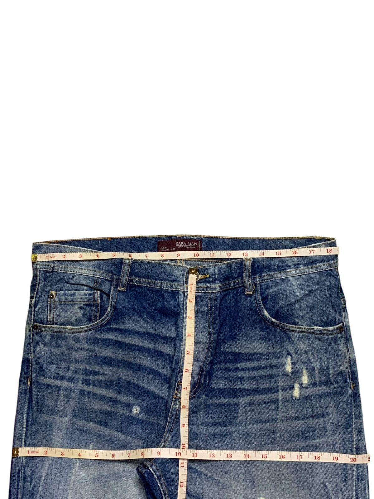 Zara Vintage Zara Man Selvedge Faded Wash Distressed Loose Jeans Size US 37 - 12 Thumbnail