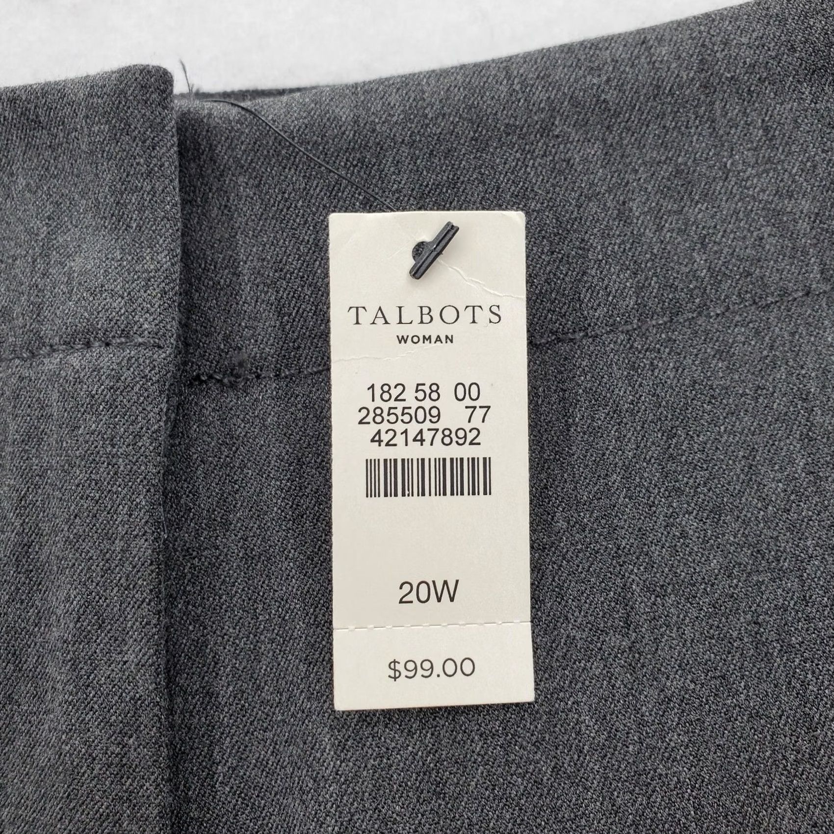 Talbots Talbots Pants Womens 20W Charcoal Gray Stretch Dress Work Elastic Waist Career Pants Size 42" / US 20 - 4 Thumbnail