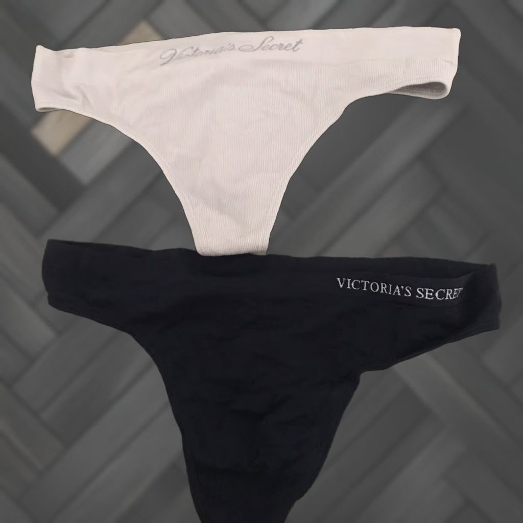 Victoria's Secret Victoria’s Secret Thong Shirt? Actually: Victoria’s Secret Thong Band Logo New Brand Thong Blue Gray L X2 Womens Knickers Blue Gray Size Large Size ONE SIZE - 1 Thumbnail