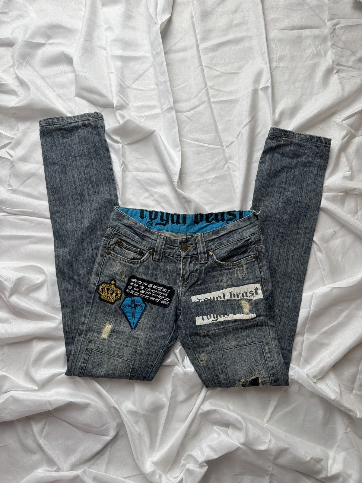 Hysteric Glamour Royal Beast Low Rise Y2K Washed Bootcut Jeans Size 27" / US 4 / IT 40 - 1 Thumbnail