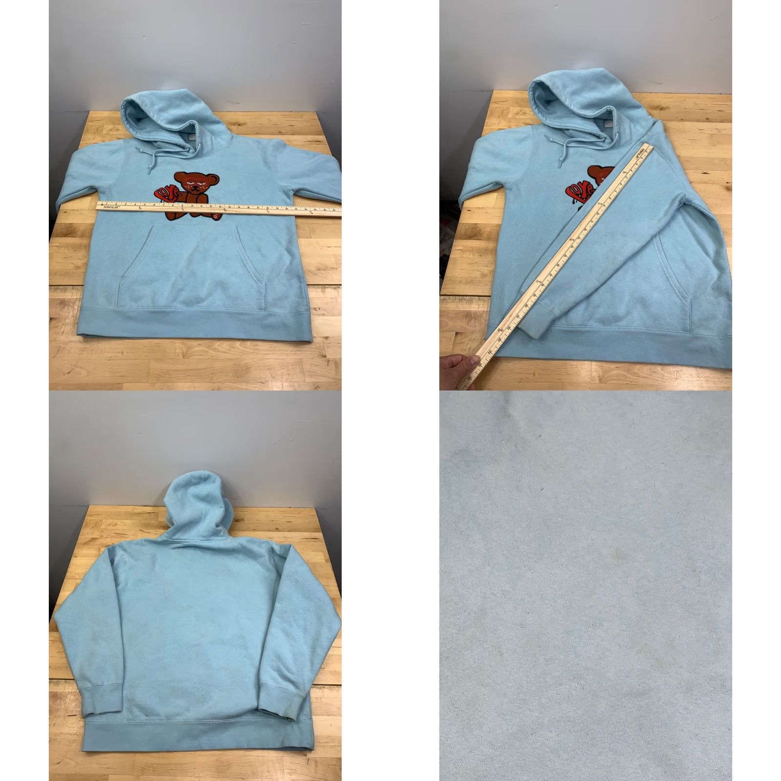 Obey OBEY Mellow Bear Hoodie Blue Womens S Pullover Embroidered 10951 Size S / US 4 / IT 40 - 8 Thumbnail