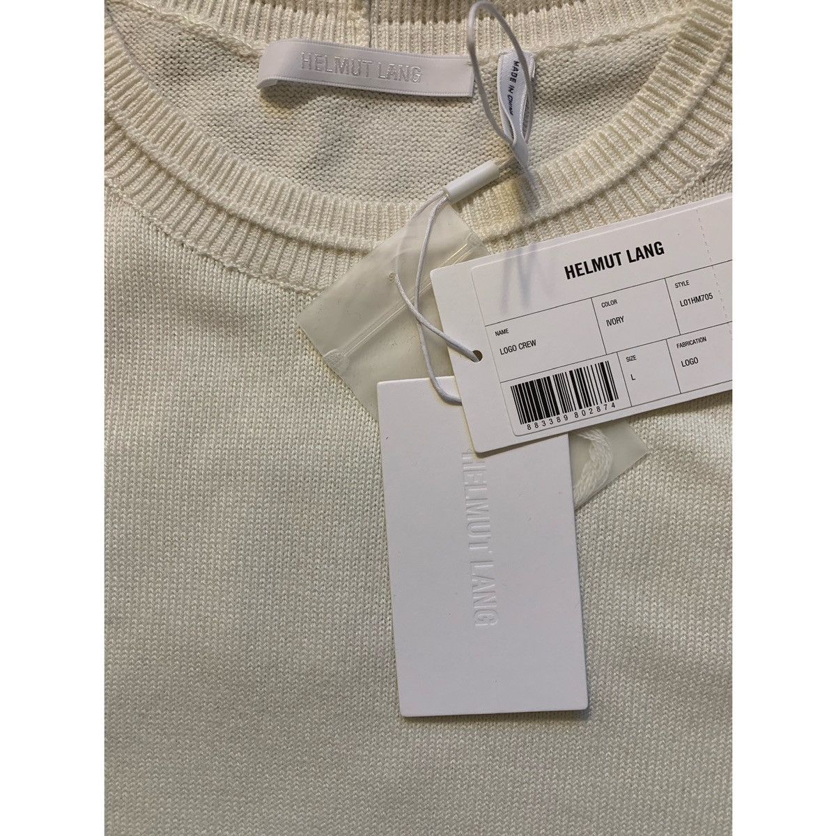 Helmut Lang HELMUT LANG LOGO CREW KNIT Size US L / EU 52-54 / 3 - 3 Thumbnail