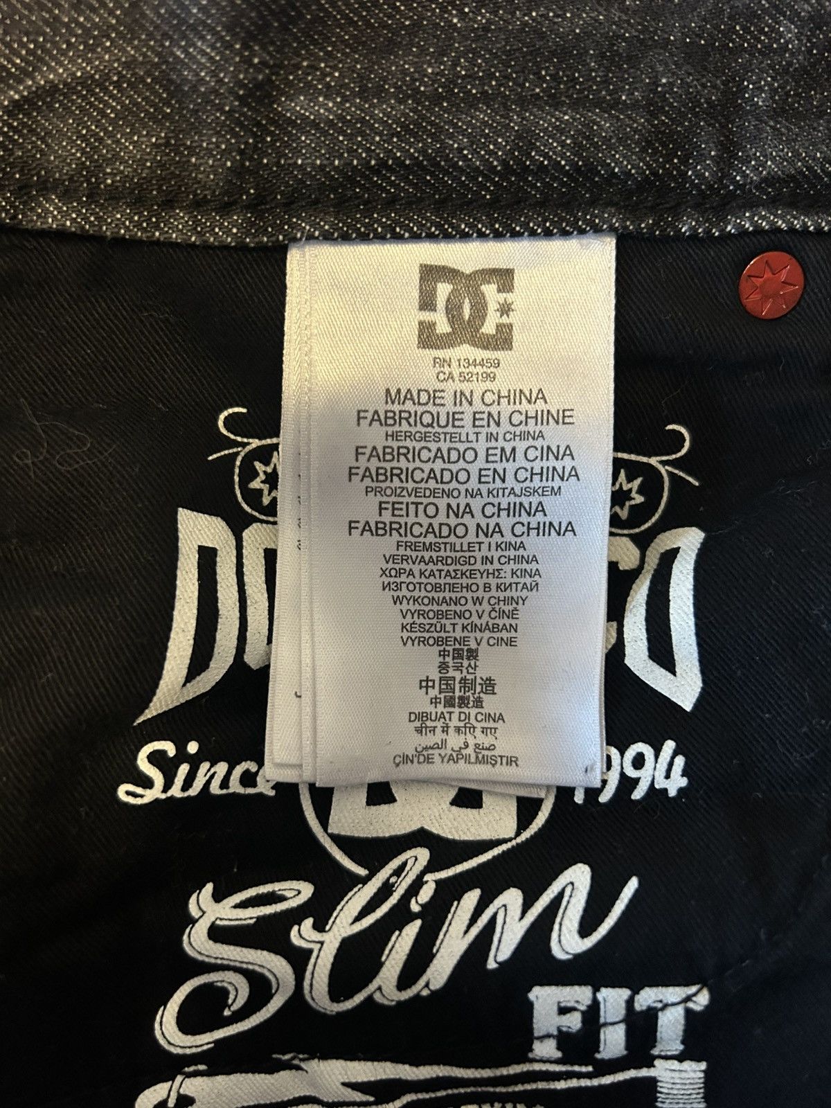 DC DC Skateboarding Mens Dark Wash Black Jeans Size 34X32 Size US 34 / EU 50 - 14 Thumbnail