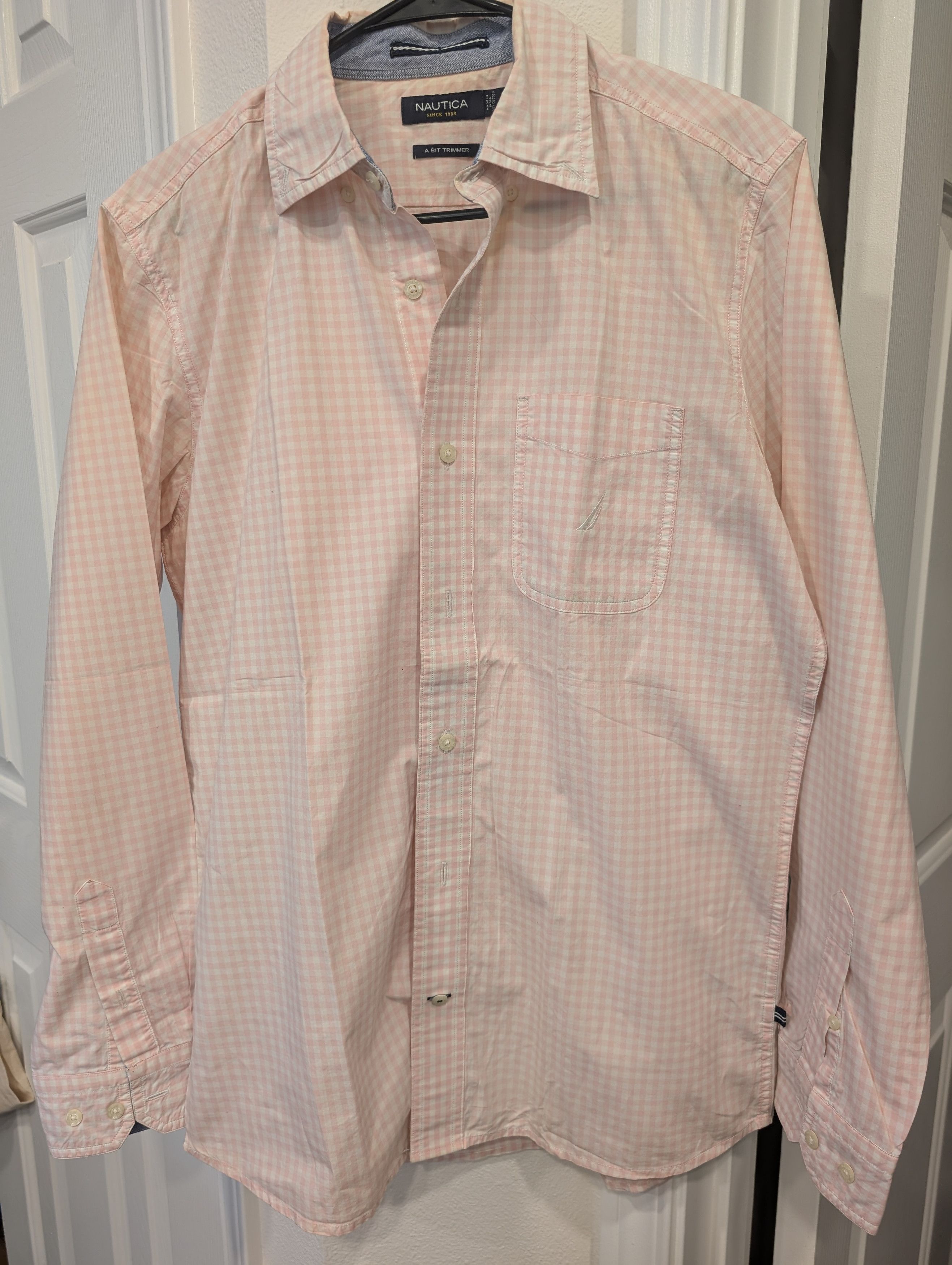 Nautica Nautica Men's Gingham Slim Fit Long Sleeve Shirt Size US M / EU 48-50 / 2 - 1 Thumbnail