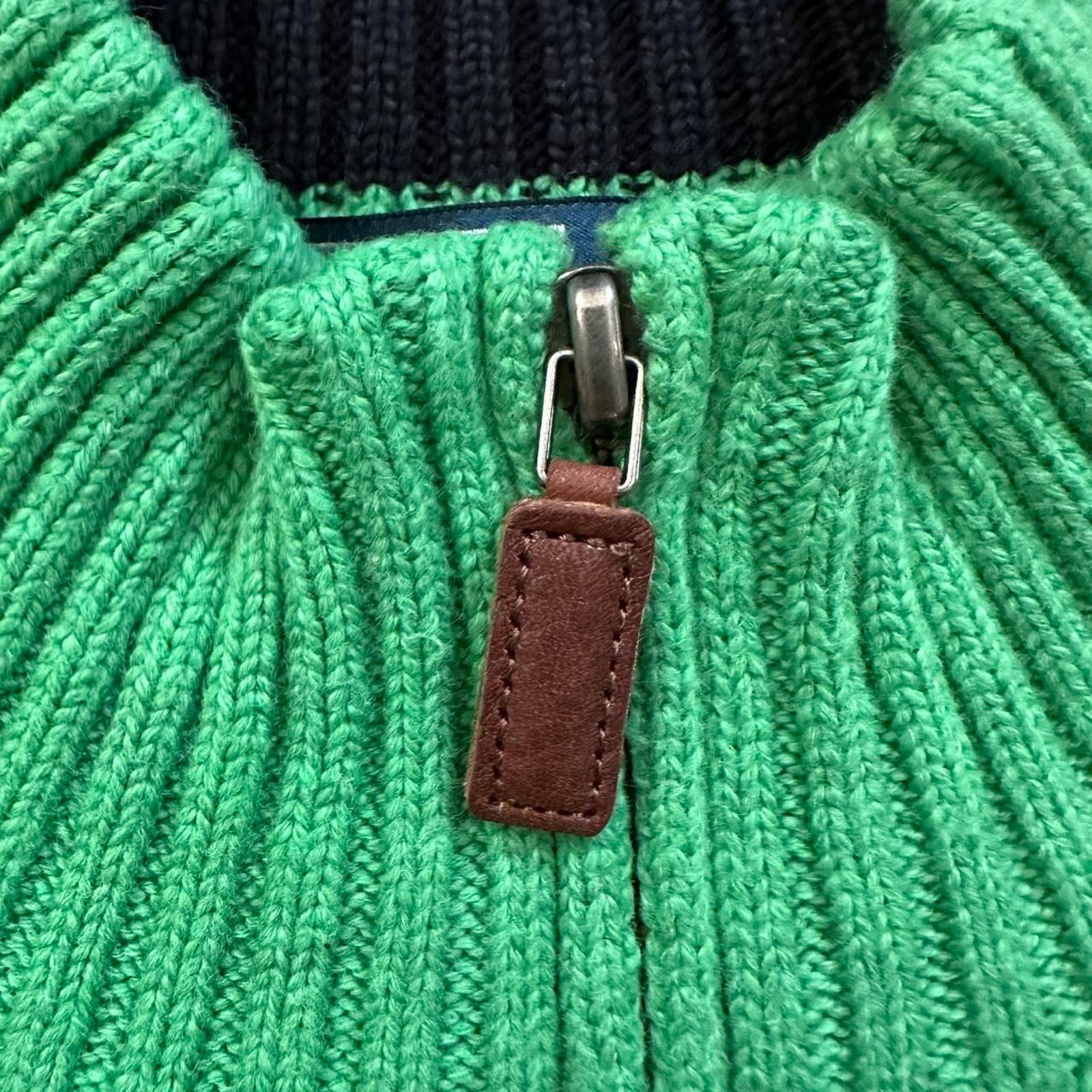 Polo Ralph Lauren × Vintage Polo Ralph Lauren Zip Sweater Purple Pony Leather Zipper XL Size US XL / EU 56 / 4 - 4 Thumbnail