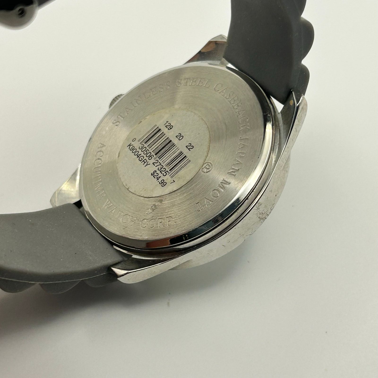 The Unbranded Brand Vivani Silver Tone Dial Round Crystal Accent Silicone Band Size ONE SIZE - 5 Thumbnail