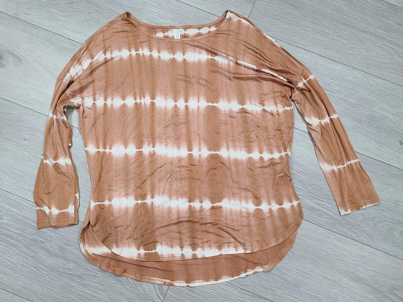 Hyden Yoo hayden los angeles blouse Large Tan Orange Tie Dye Long Sl Size L / US 10 / IT 46 - 1 Thumbnail