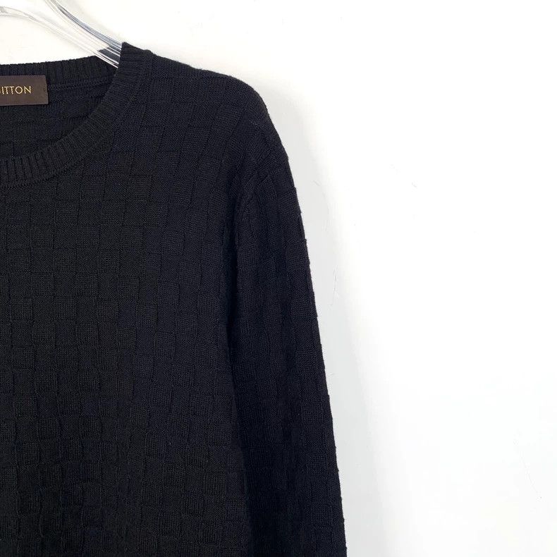 Louis Vuitton Louis Vuitton Black checkerboard cotton crewneck long-slee Size US XS / EU 42 / 0 - 3 Thumbnail