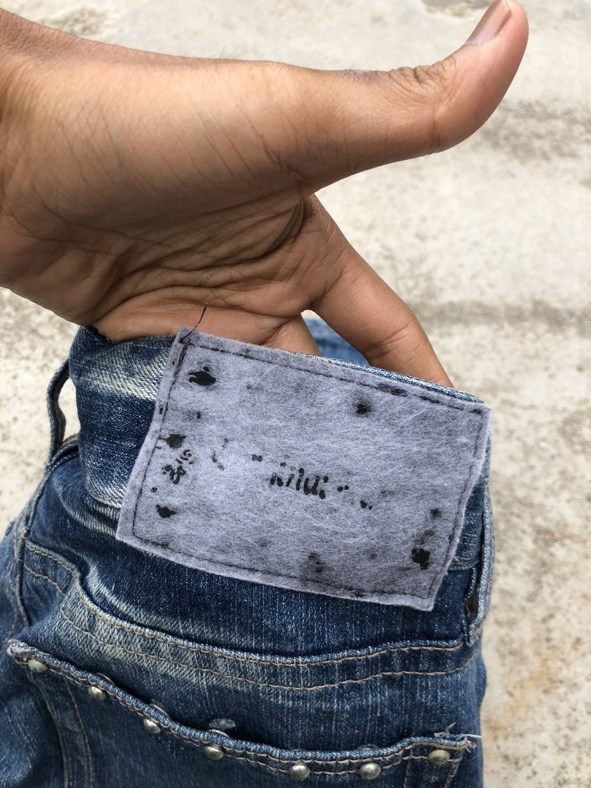 Japanese Brand × Seditionaries STUDDED DISTRESSED DENIM BY VINTAGE STANDARD JEANS Size 31" - 5 Thumbnail