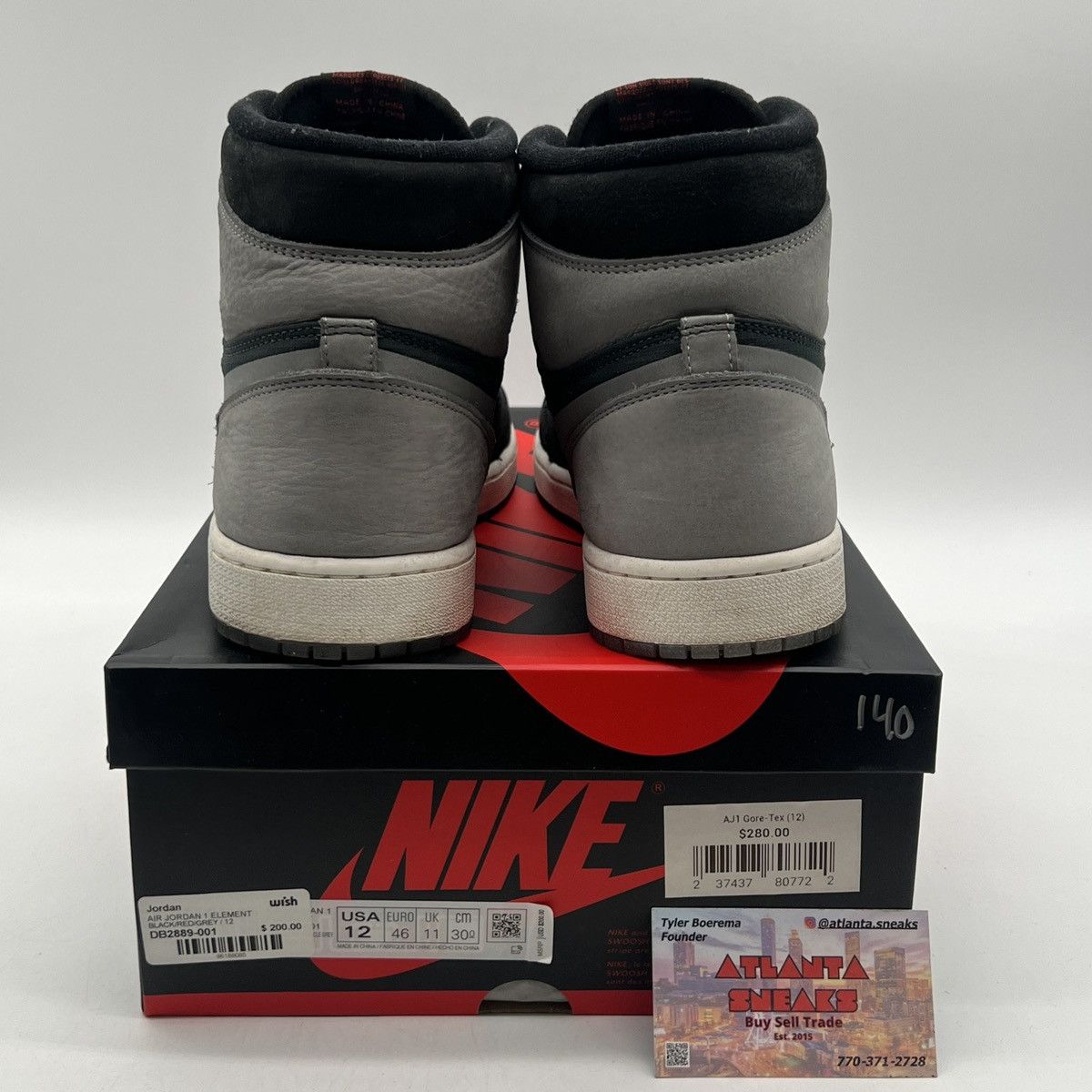 Nike Air Jordan 1 high element gore Tex black particle grey Size US 12 / EU 45 - 3 Thumbnail