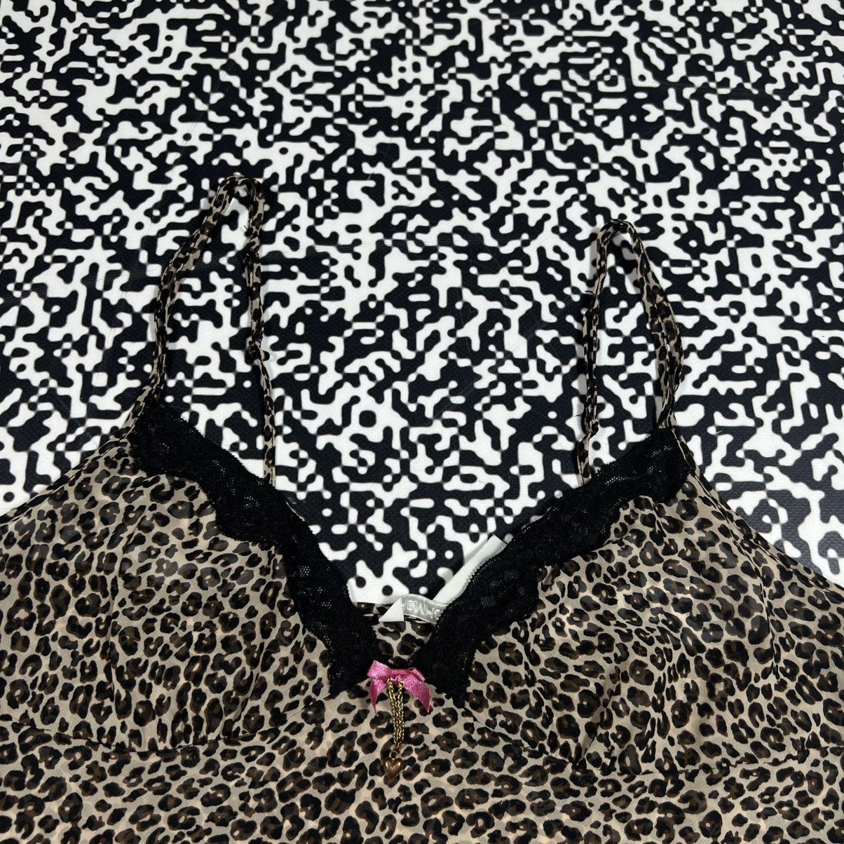 Vintage Vintage Y2K Leopard Mesh Sexy Nightie Mini Dress Retro Style Size S / US 4 / IT 40 - 8 Thumbnail