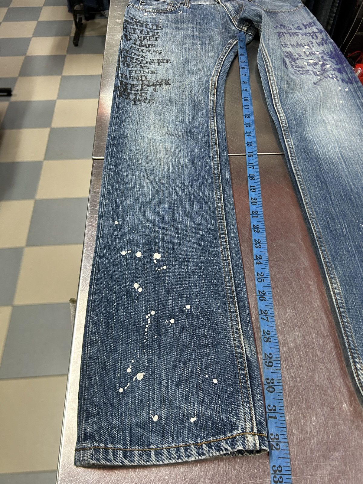 Japanese Brand Vintage Edge Rupert Skull Scriptures Jeans Size US 32 / EU 48 - 20 Thumbnail