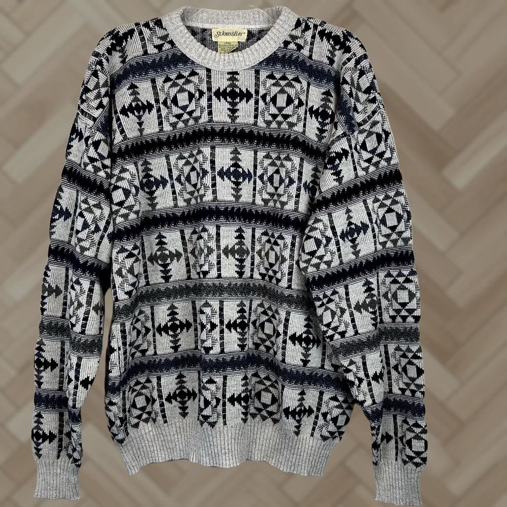 Vintage VINTAGE Southwestern Pullover Sweater 90s Mens Latge Tall Acrylic Cotton Size US L / EU 52-54 / 3 - 1 Thumbnail