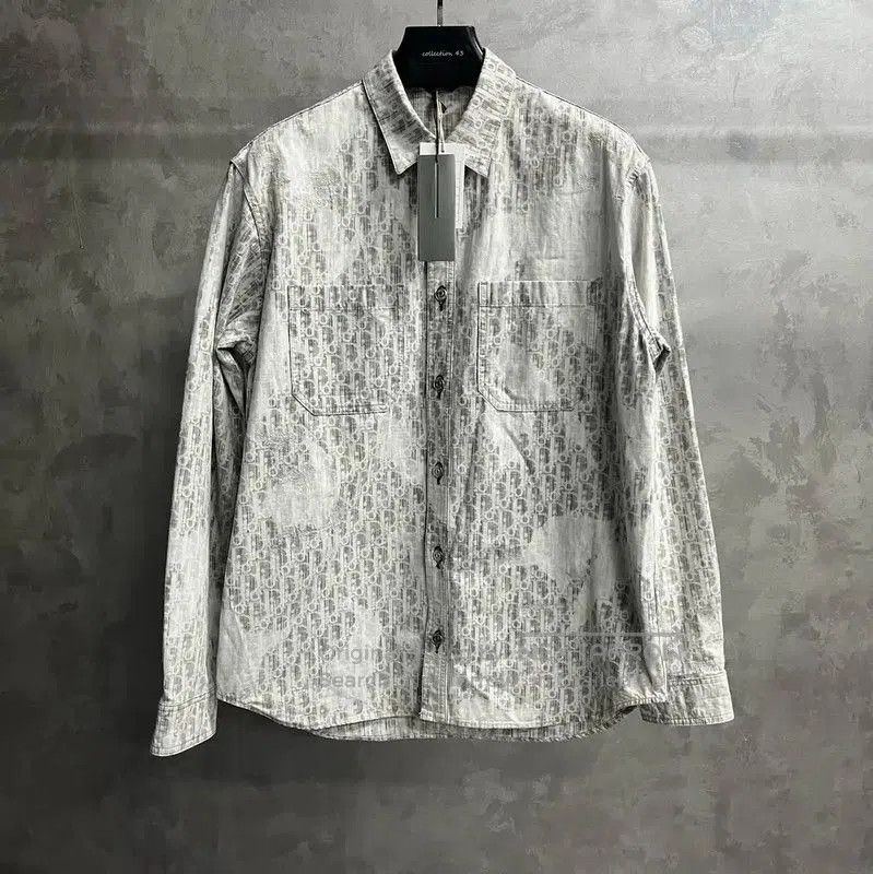 Dior Dior Gray Cotton Long Sleeve Shirt . Size US S / EU 44-46 / 1 - 1 Thumbnail