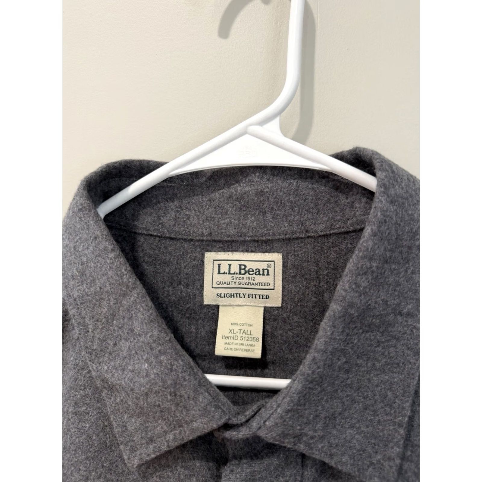 Vintage LL Bean Shirt Men's XLT Tall Gray Heavyweight Cotton Long Sleeve Button Size US XL / EU 56 / 4 - 3 Thumbnail