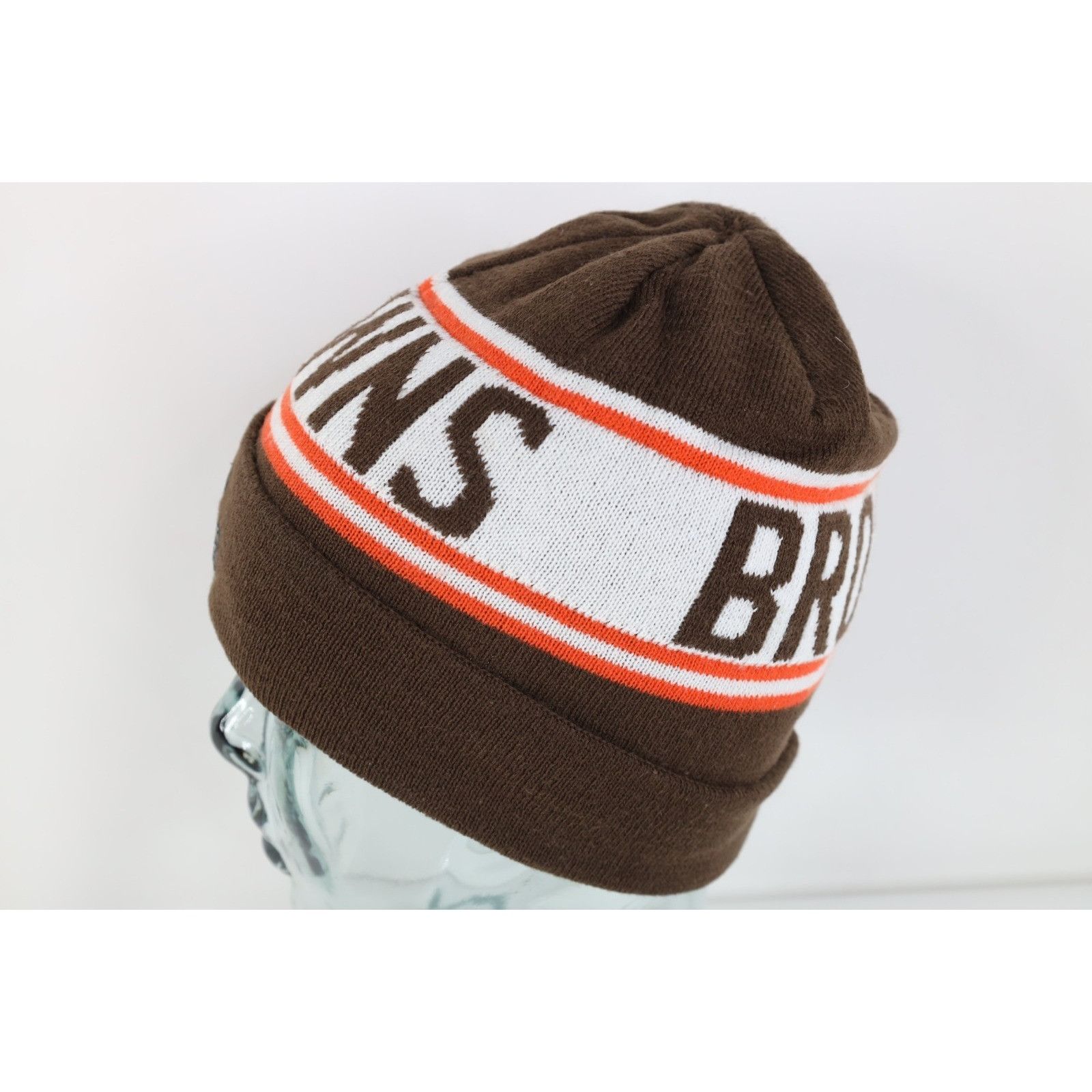 Vintage Vintage 90s Cleveland Browns Football Knit Winter Beanie Hat Size ONE SIZE - 4 Thumbnail