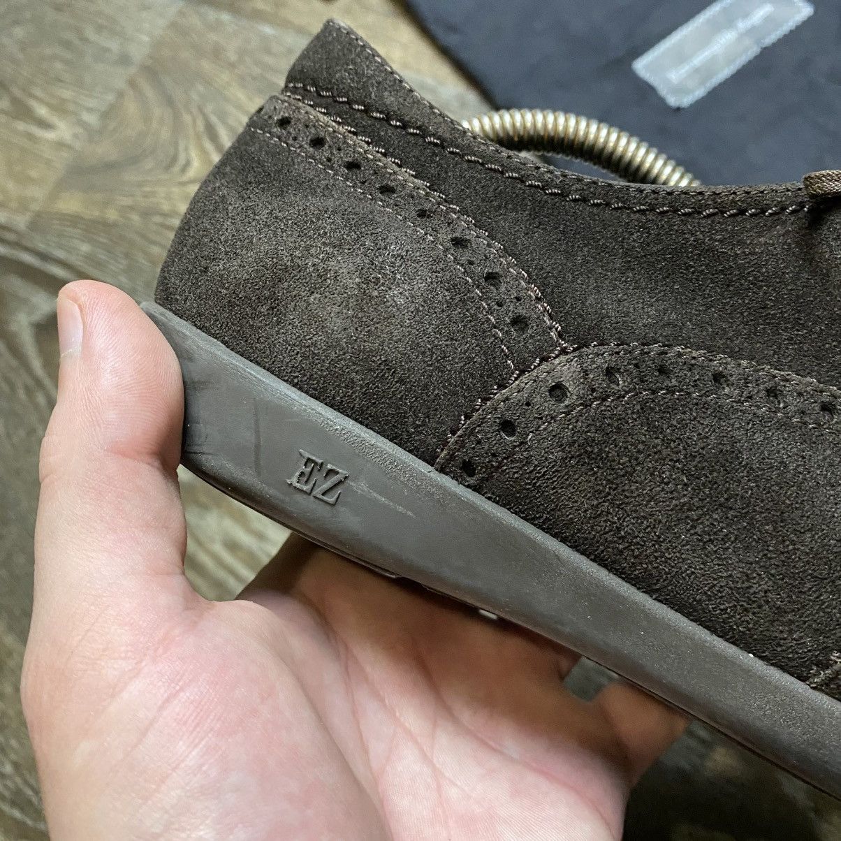 Ermenegildo Zegna Ermenegildo Zegna Men’s Suede Brogue Sneakers Size 42/43 Size US 9.5 / EU 42-43 - 9 Thumbnail
