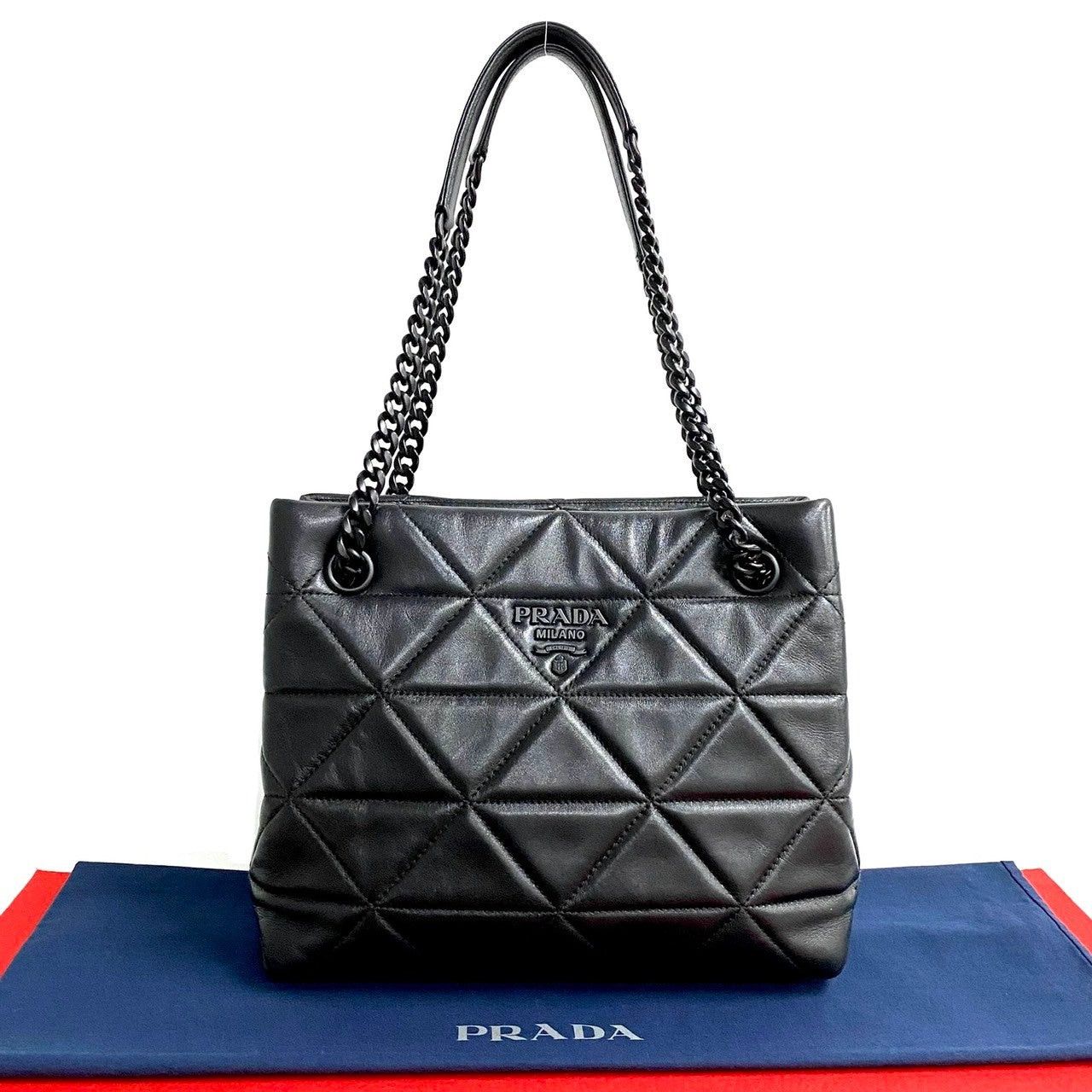 Prada Prada Tote Bag Black Leather Size ONE SIZE - 1 Thumbnail