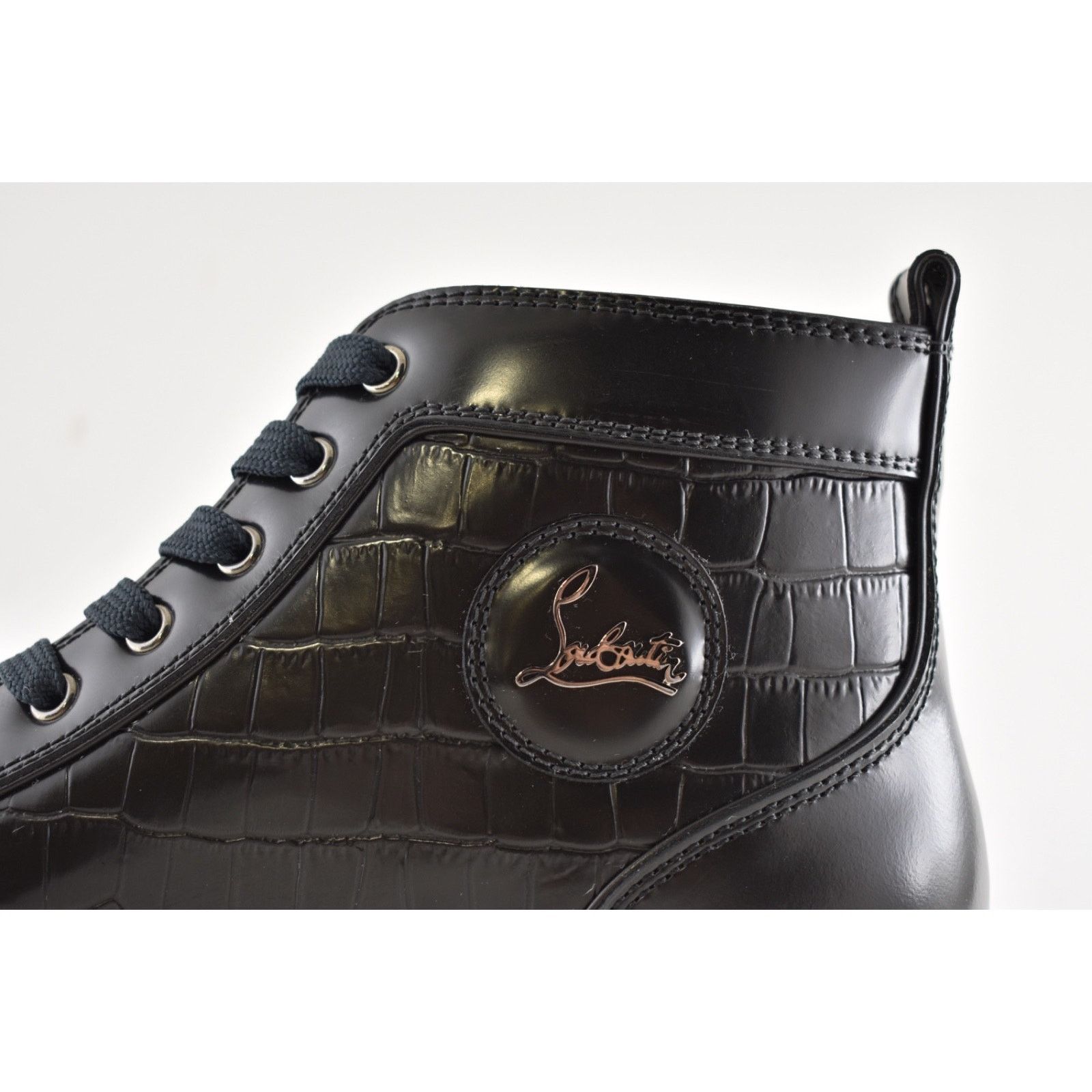Christian Louboutin Mens Rantus Flat Ardesia Black Croc High Top Sneaker 44 11 Size US 11 / EU 44 - 13 Thumbnail