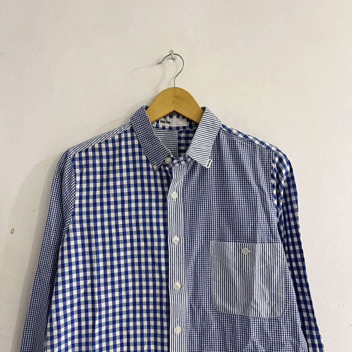 Ne-Net Ne net Issey miyake - Gingham Striped Unique Cut Button Up Size US M / EU 48-50 / 2 - 2 Thumbnail