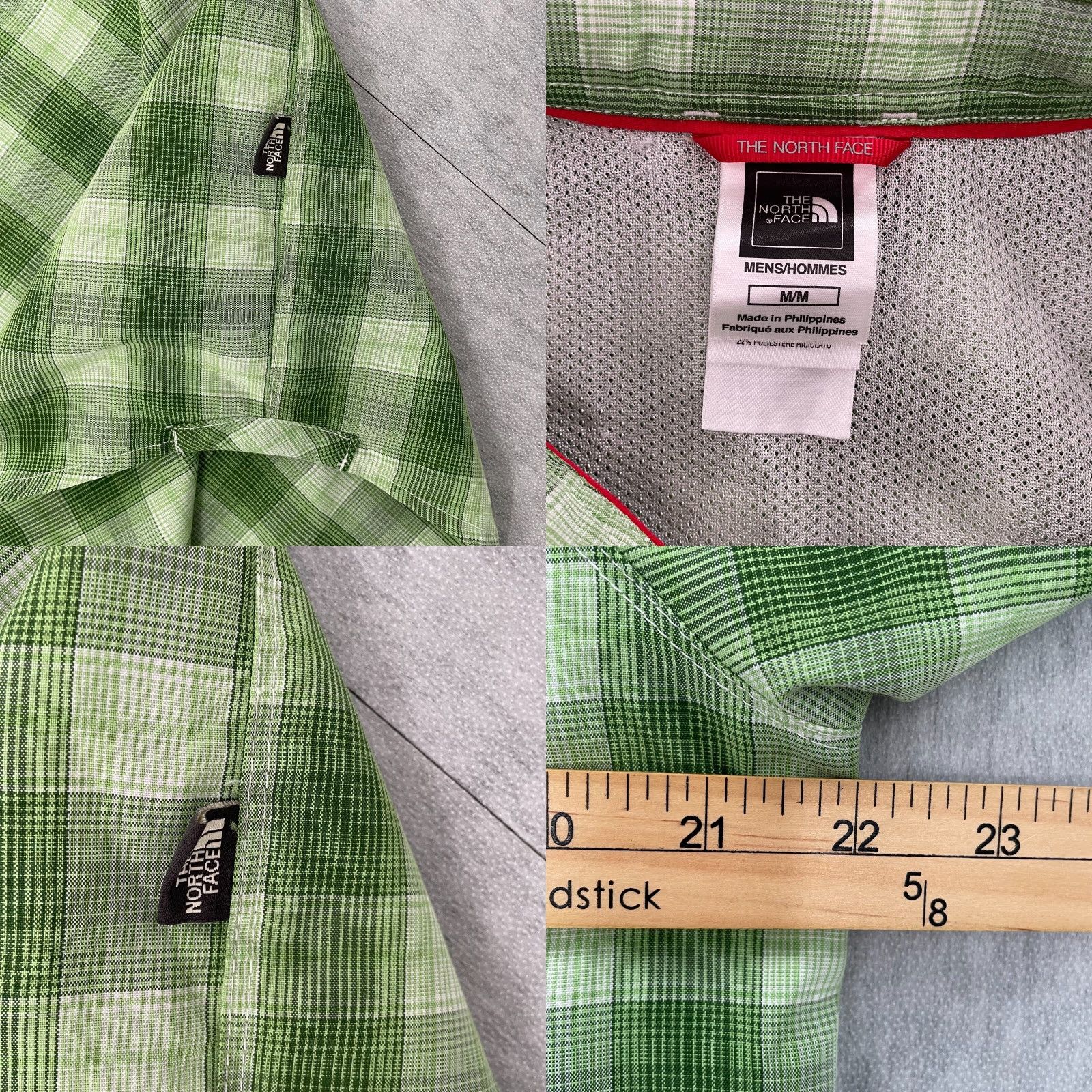 The North Face The North Face Button-Up The North Face Shirt Men Plaid Button Up Casual Short Sleeve Outdoor Logo Pockets Green Medium Adult Size US M / EU 48-50 / 2 - 8 Thumbnail