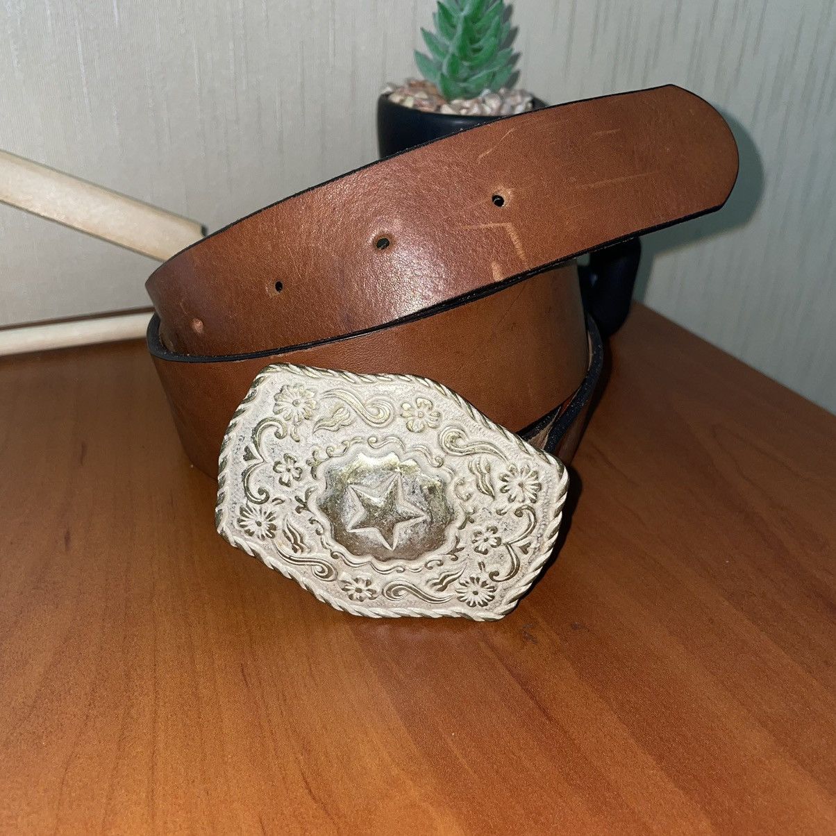 Vintage Vintage Avantgarde y2k streetwear leather belt 80-90s Size ONE SIZE - 1 Thumbnail