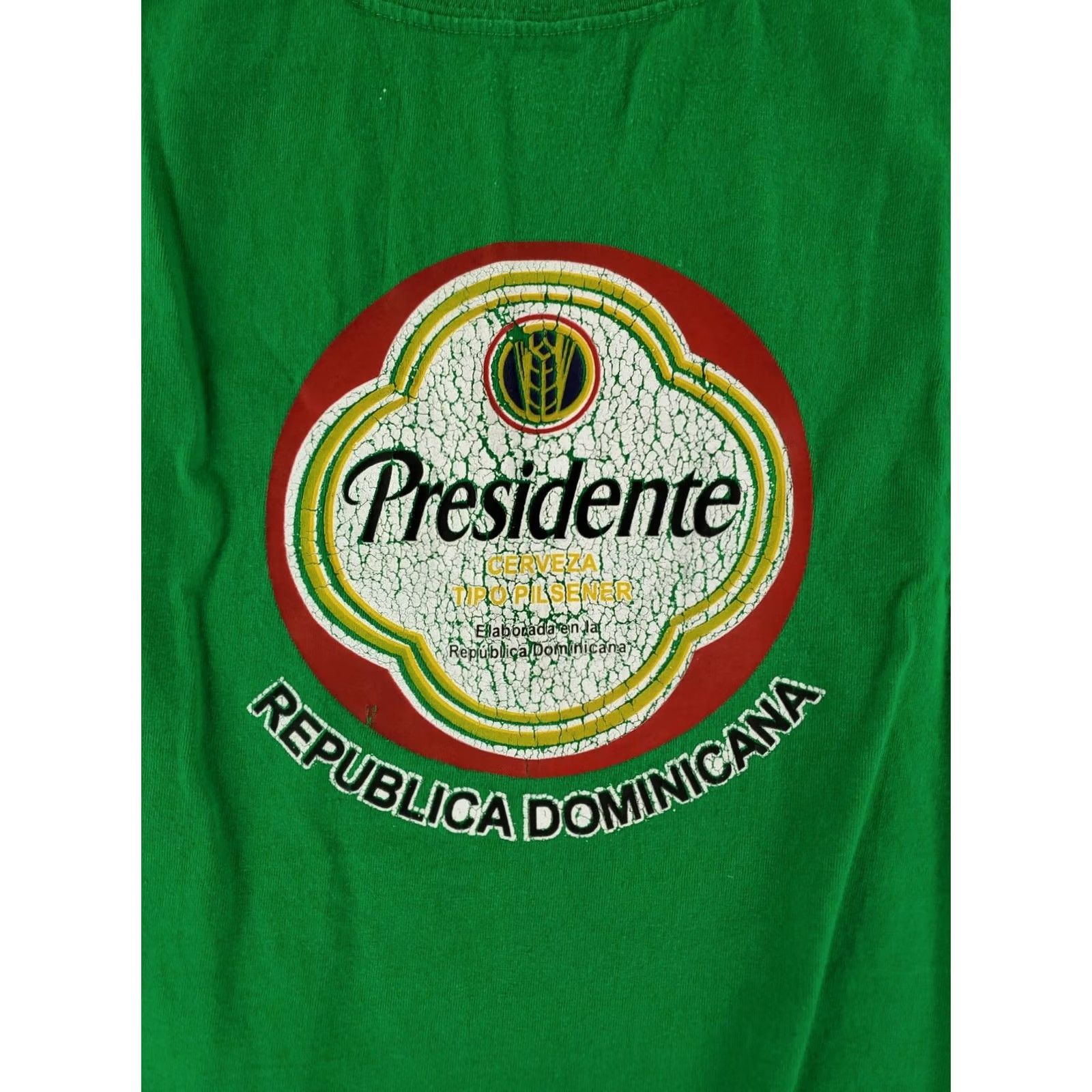 Vintage Presidente Cerveza Dominican Republic Beer T Shirt VTG Green Mens XL Size US XL / EU 56 / 4 - 2 Thumbnail
