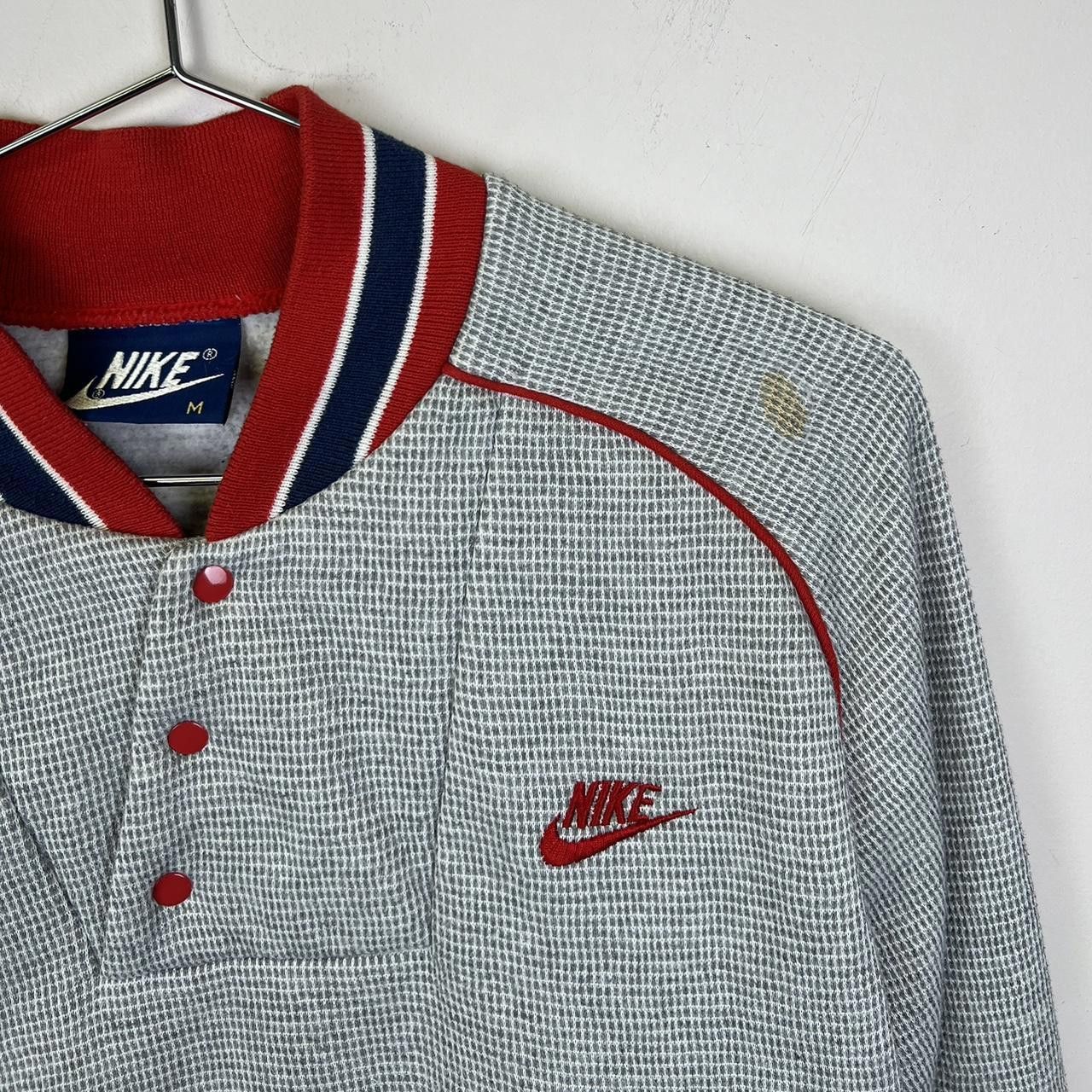 Nike Nike Vintage Gray Pullover Sweatshirt - Red Trim 80s Size US M / EU 48-50 / 2 - 3 Thumbnail