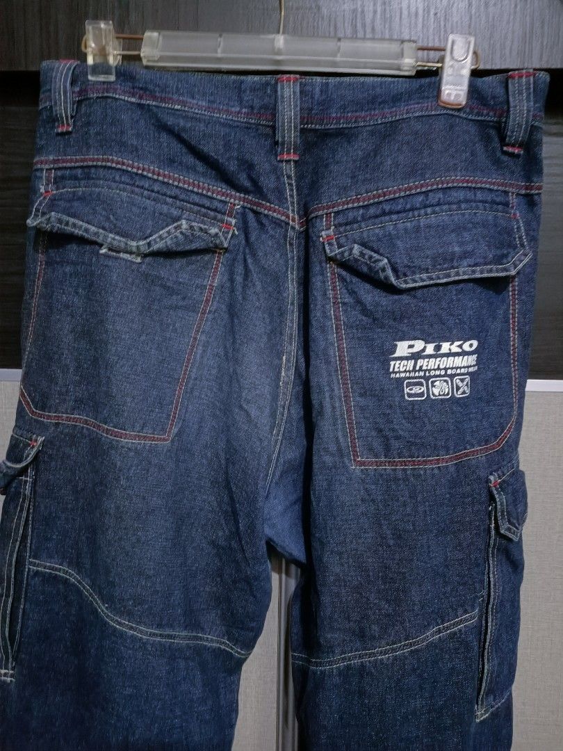 Japanese Brand Vintage Piko Baggy Tribal Cargo Denim Size US 36 / EU 52 - 4 Thumbnail