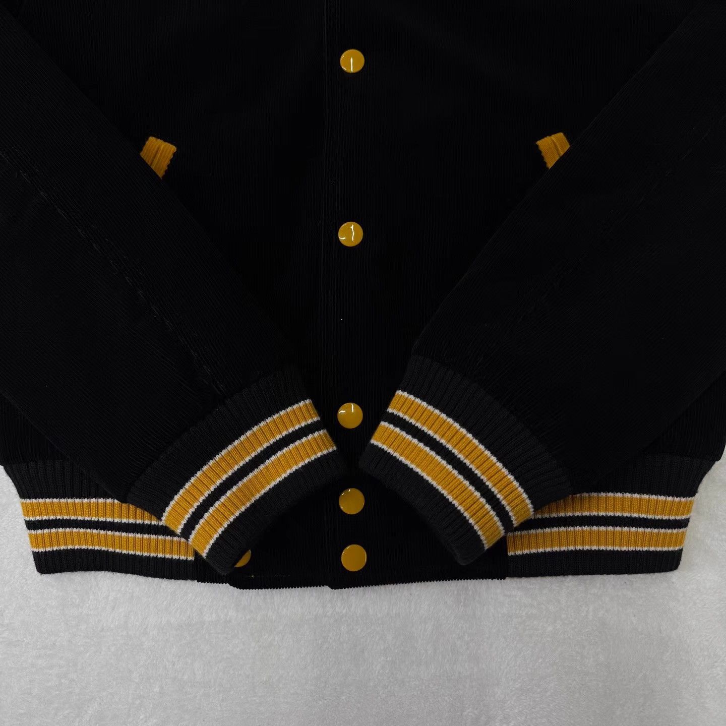 Saint Laurent Paris YSL Black & Yellow Corduroy Jacket Q10 Size US L / EU 52-54 / 3 - 2 Thumbnail