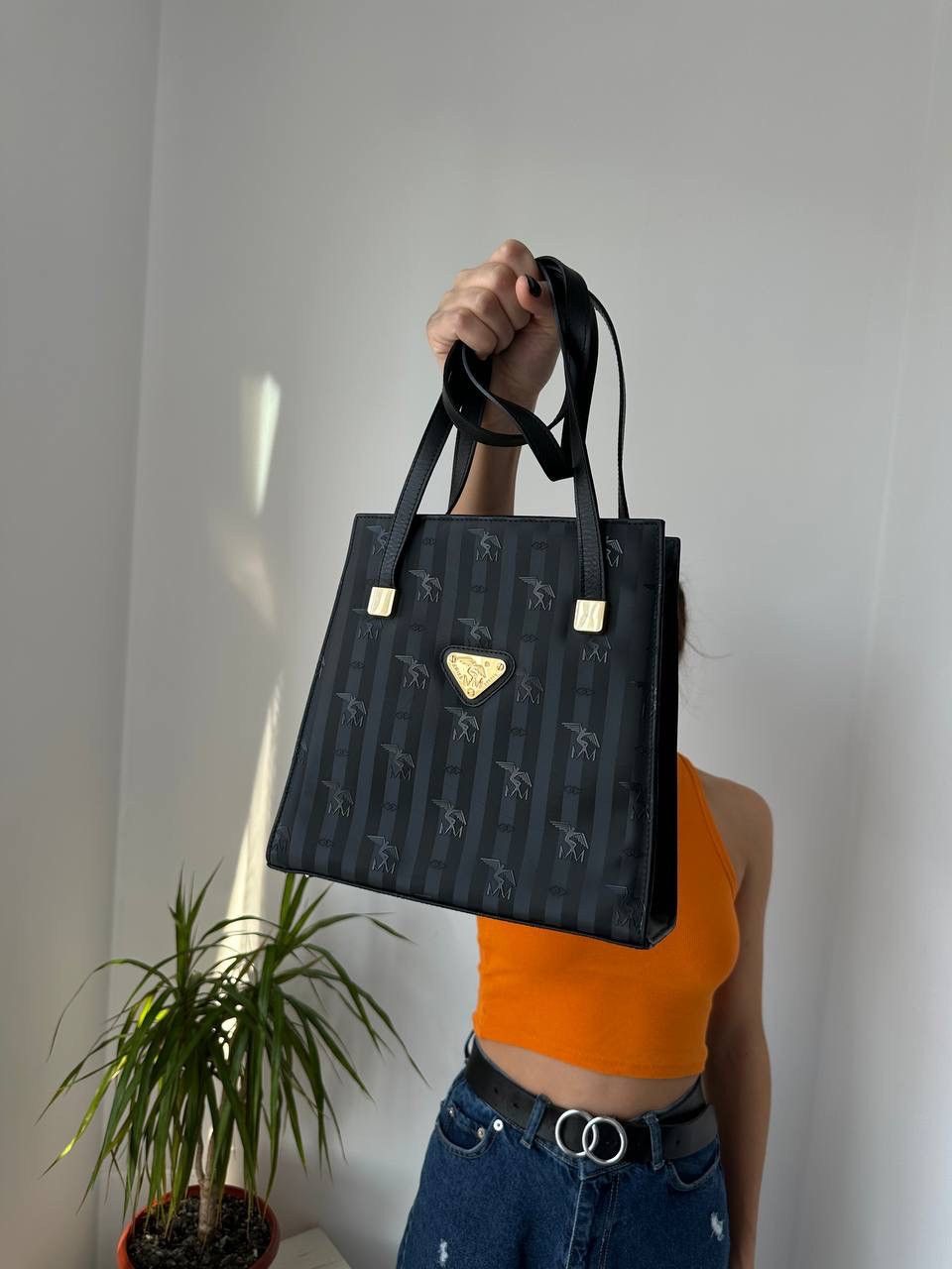 Maison Mollerus × Vintage Vintage Maison Mollerus Black Nylon Monogram Bag Size ONE SIZE - 4 Thumbnail