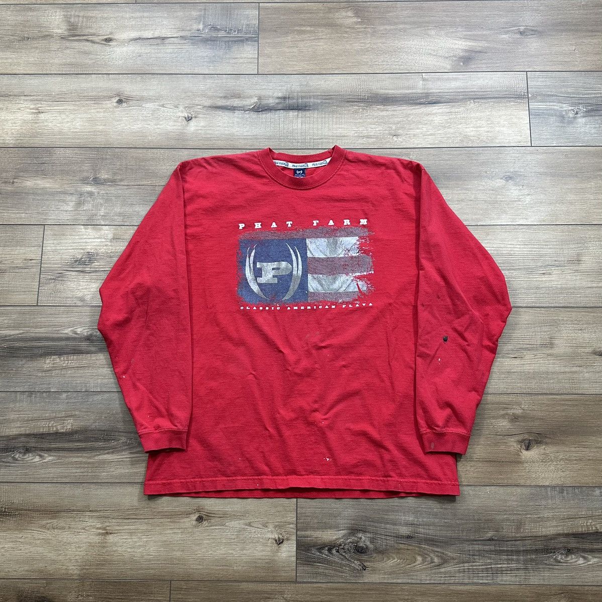 Phat Farm Vintage 2000s Y2K Phat Farm Red Long Sleeve Graphic Tee Size US XL / EU 56 / 4 - 1 Thumbnail