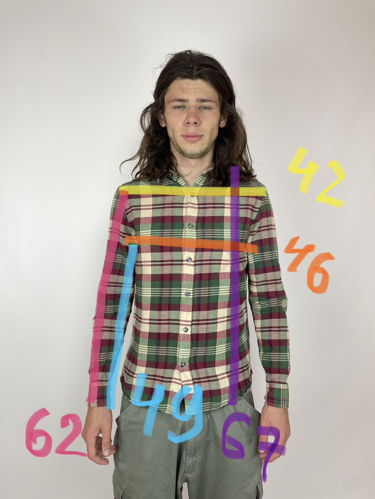Japanese Brand × Whyred WHYRED Plaid shirt long sleeve Mens size 44 Size US S / EU 44-46 / 1 - 9 Thumbnail