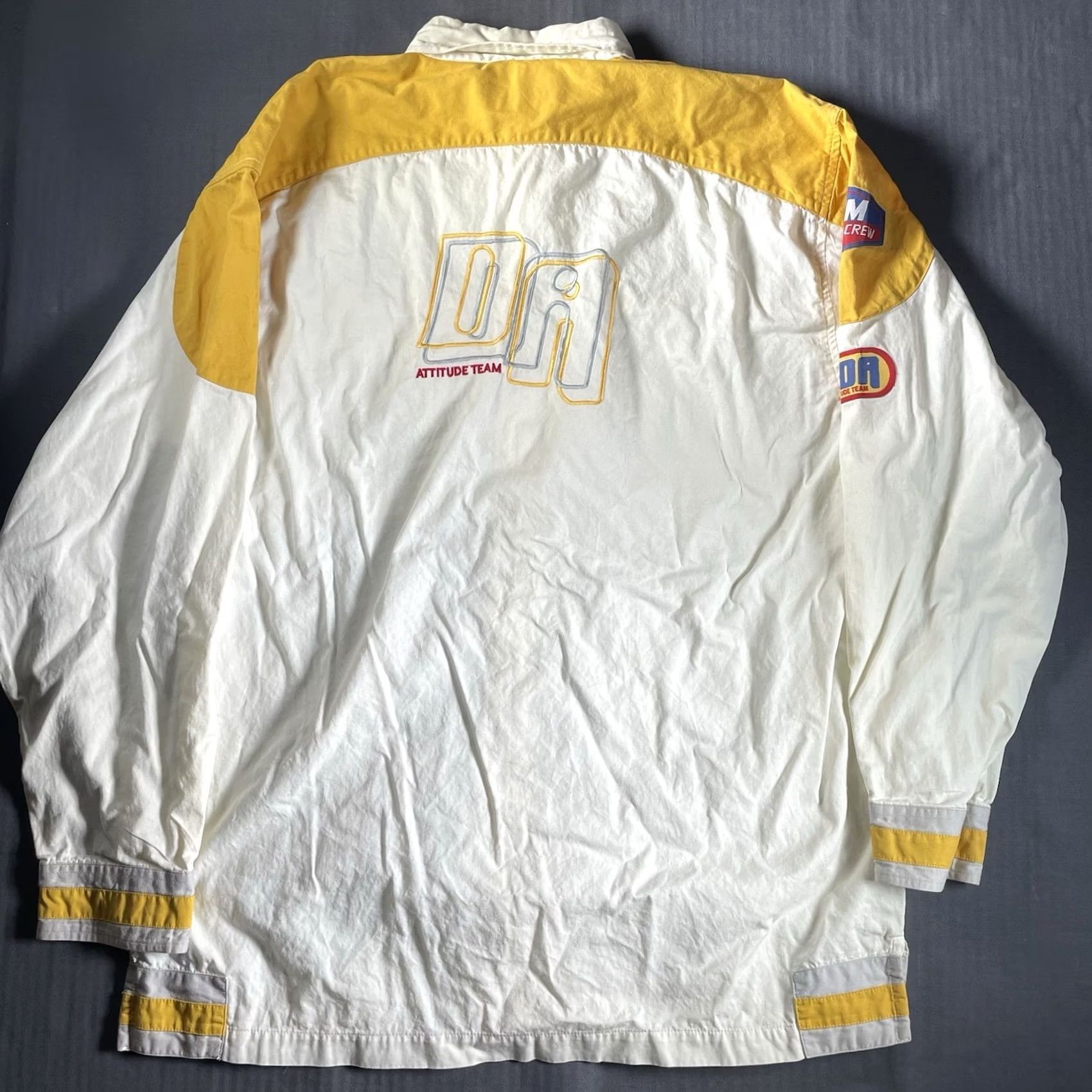 Vintage VINTAGE DNM ATTITUDE Shirt Mens L Yellow Hip Hop Button-Up Long Sleeve Trucks? Size US L / EU 52-54 / 3 - 6 Thumbnail