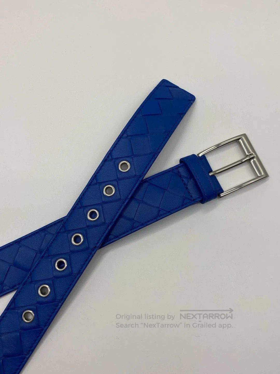 Bottega Veneta Bottega Veneta Blue Woven Leather Belt. Size ONE SIZE - 2 Thumbnail