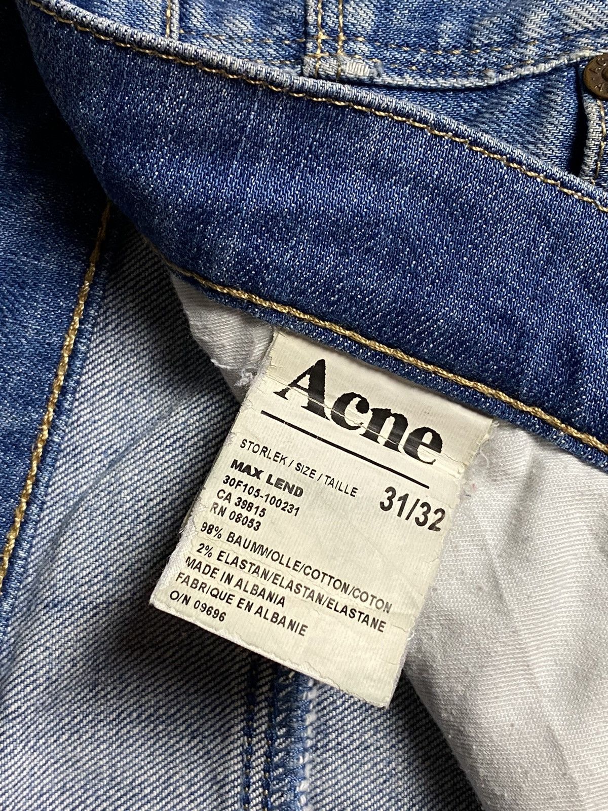 Acne Studios Acne Studios Max Lend OG Unisex Jeans Stretchable W31 Size US 31 - 6 Thumbnail