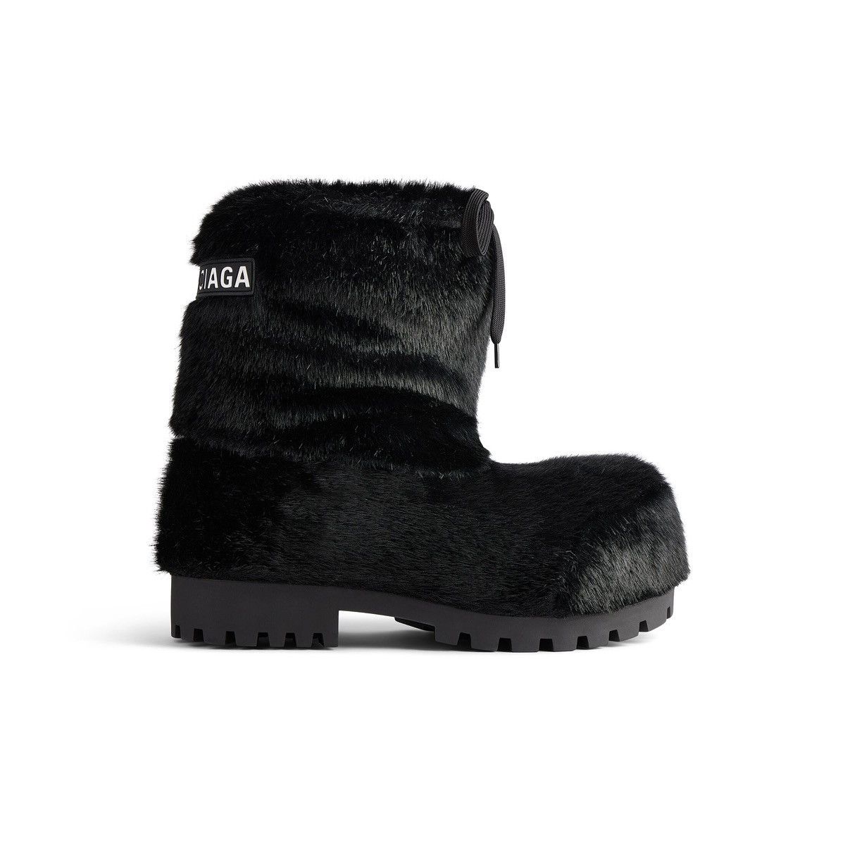 image of Balenciaga Skiwear Black Fur Ski Boots, Men's (Size 12)