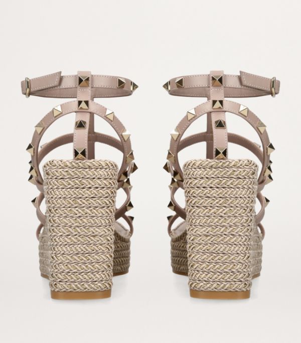 Valentino o1s22i1n0924 Rockstud Wedge Sandals in Neutro Size US 11 / IT 41 - 3 Thumbnail