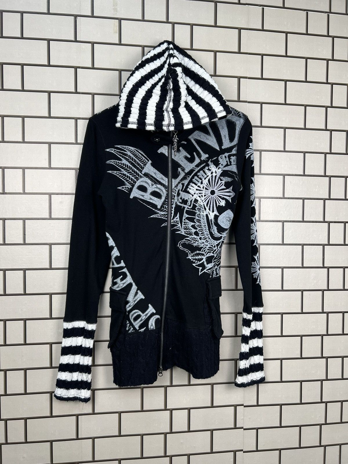 Japanese Brand Glitz Poem Skull Cross Hooded Jacket Size US S / EU 44-46 / 1 - 2 Thumbnail