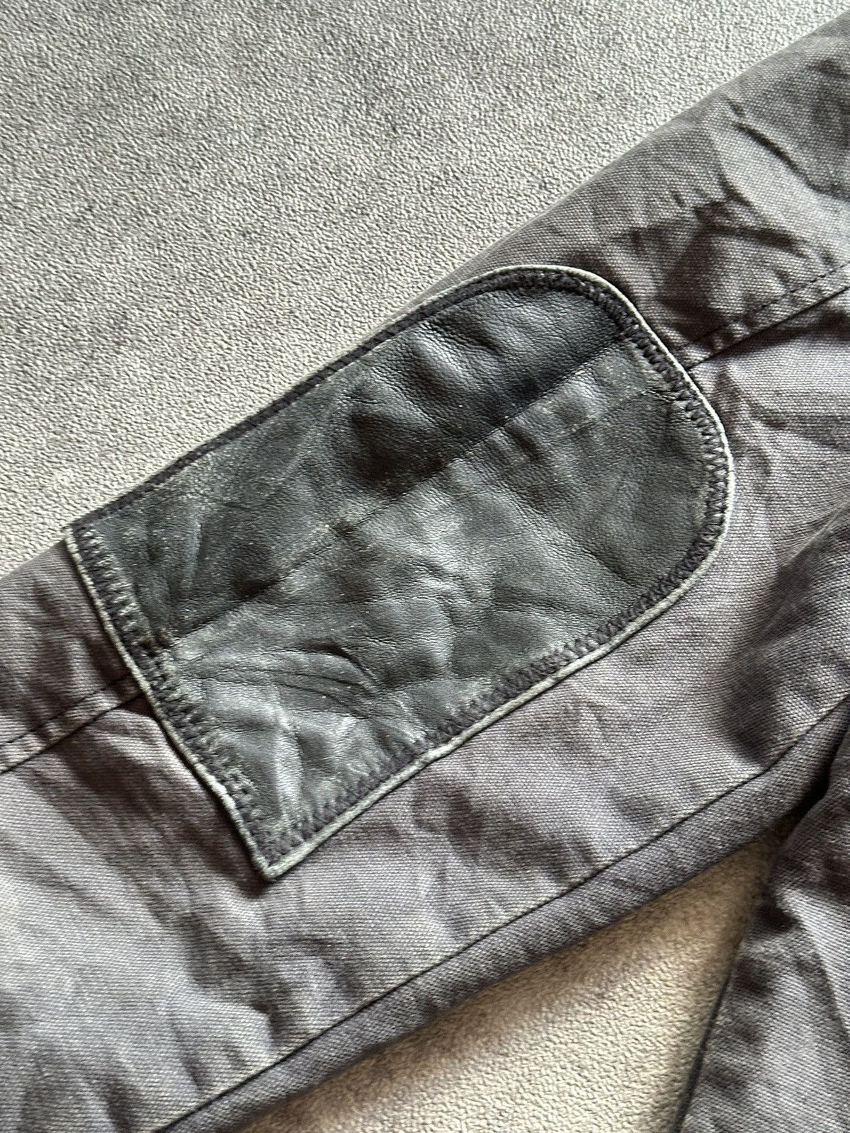 Giorgio Armani 2000s Armani Jeans Leather Mix Canvas Bomber Jacket Size US L / EU 52-54 / 3 - 13 Thumbnail
