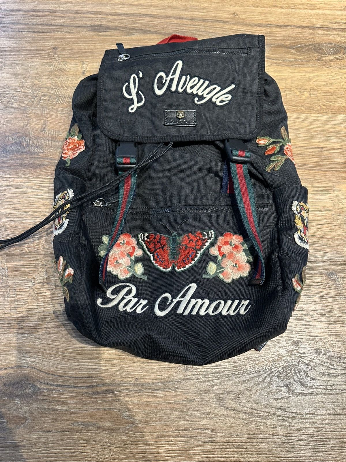 Gucci backpack with embroidery sale