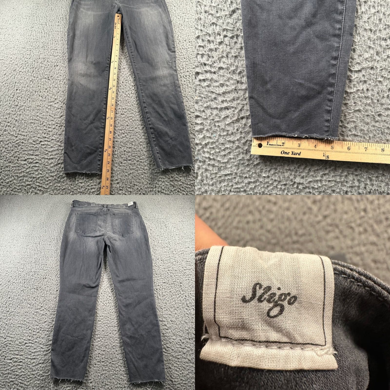 Frank & Eileen Frank & Eileen Jeans Womens 30 Gray Sligo Slim Straight Raw Hem Frayed Ankle Size 30" / US 8 / IT 44 - 8 Thumbnail
