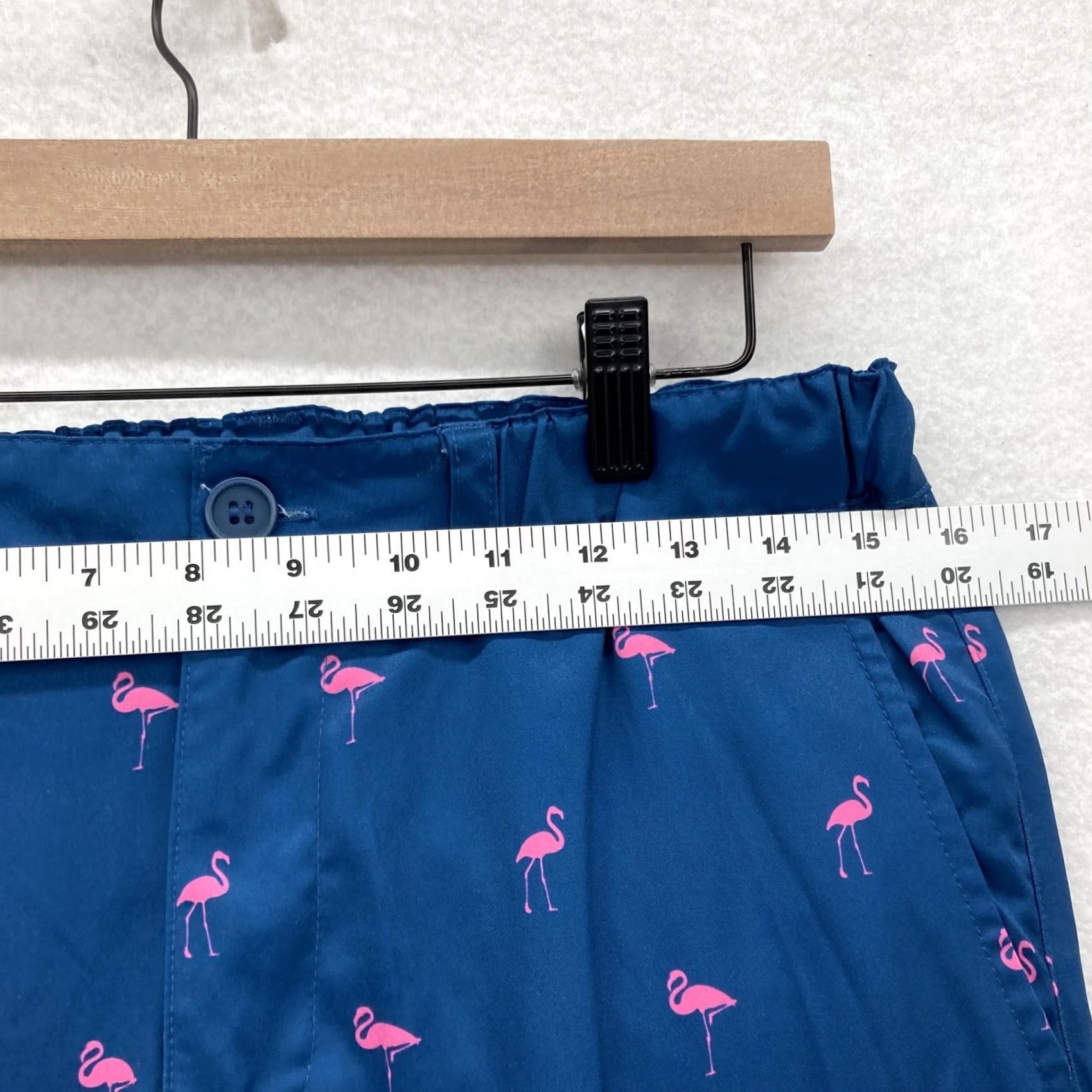 Vintage Tipsy Elves Mens Golf Pants Flamingo Print Navy Blue Flat Front 30in Inseam Stretch Pockets XS? Size US 31 - 6 Thumbnail