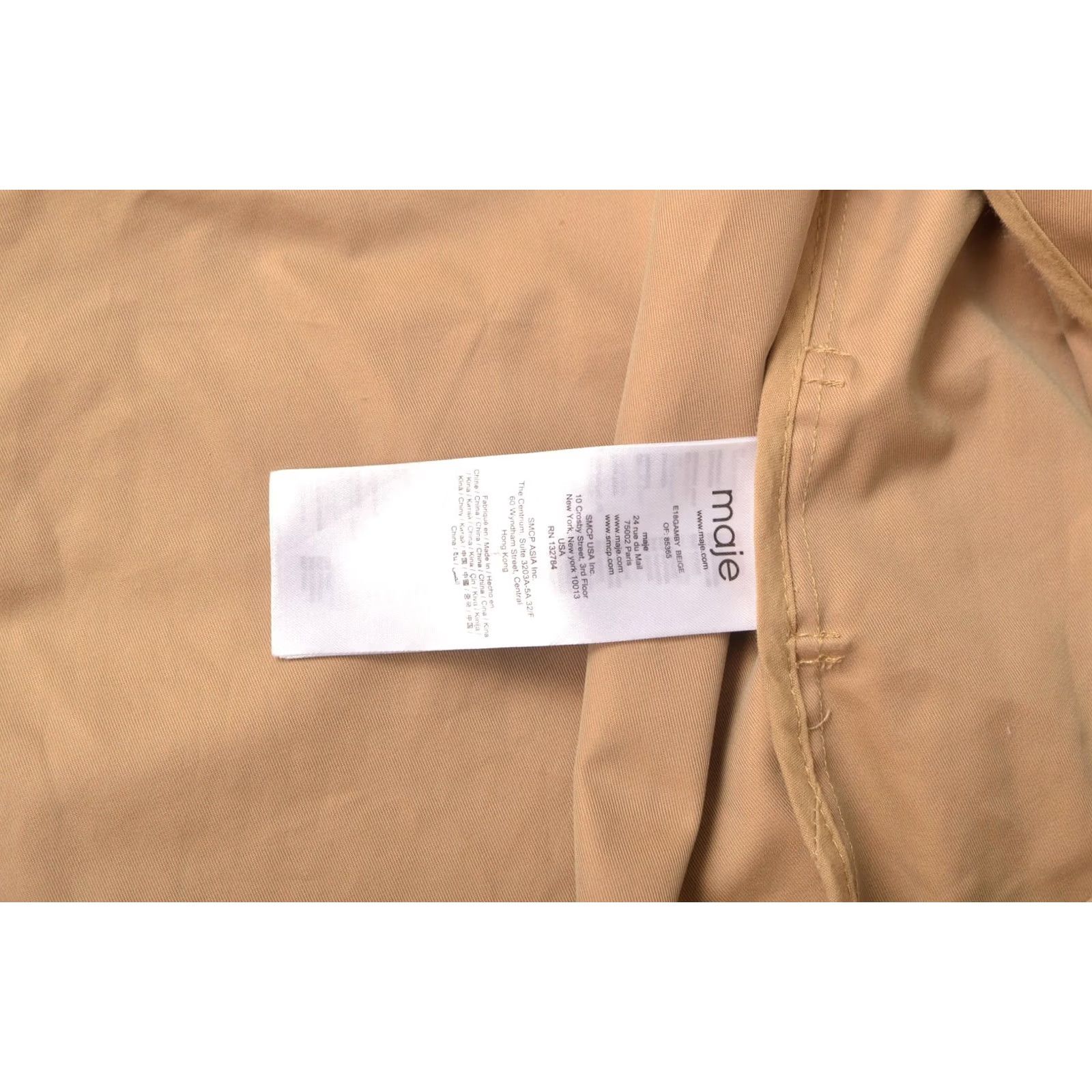Maje Maje Gamby Cotton Blend Trench Coat Beige In Beige E18GAMBY Size 36 Womens Coat Size XS / US 0-2 / IT 36-38 - 4 Thumbnail